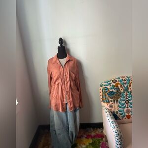 Free People We The Free Terracotta Button-Up Shirt